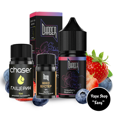 Набор для самозамеса солевой Chaser Black Strawberry Blueberry 30 ml 50 mg 10229-1 фото