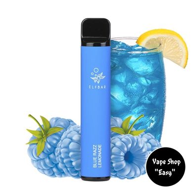 Одноразова Pod система Elf Bar 1500 Blue Razz Lemonade (Лимонад з блакитною малиною) 50mg 850mah на 1500 затяжок 0705-9 фото