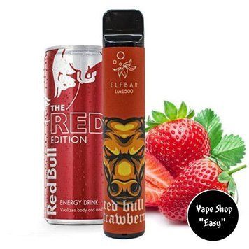 Одноразовая Pod система Elf Bar Lux 1500 Strawberry Energy (Энергетик Клубника) 50mg 850mah на 1500 затяжек 0709-5 фото