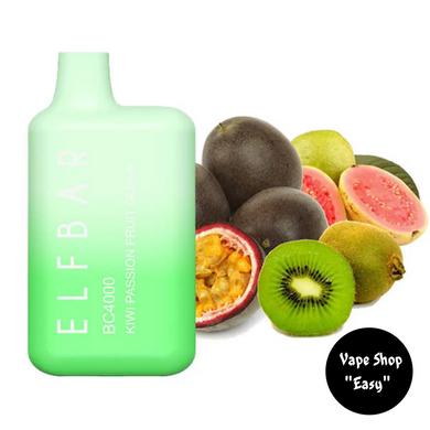 Одноразова Pod система Elf Bar BC 4000 Kiwi Passion Fruit Guava (Ківі Маракуя Гуава) 50mg з підзарядкою на 4000 затяжок 0717-5 фото