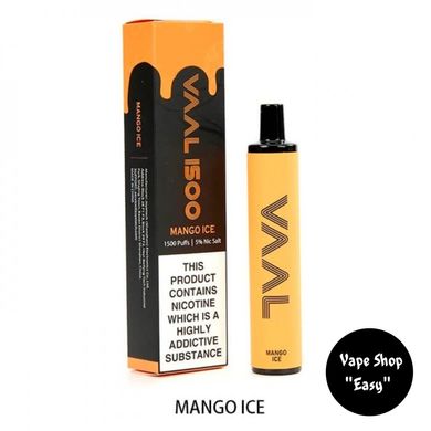 Одноразова Pod система Joyetech VAAL 1500 Mango Ice (Манго) 50mg 1100mah на 1500 затяжок 0700-3 фото