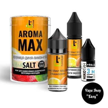 Набір для самозамісу сольовий Aroma Max Lime Mint Melon Strawbbery 30 ml 50 mg 10536 фото