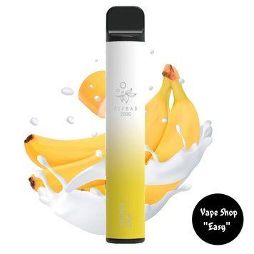 Одноразовая Pod система Elf Bar 2000 Banana Milk (Банановое молоко) 50mg 1200mah на 2000 затяжек 0706-8 фото