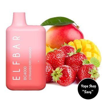Одноразовая Pod система Elf Bar BC 4000 Strawberry Mango (Клубника Манго) 50mg c подзарядкой на 4000 затяжек 0717-8 фото