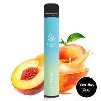 Одноразовая Pod система Elf Bar 2000 Juicy Peach (Персик) 50mg 1200mah на 2000 затяжек 0706-6 фото