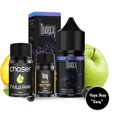 Набір для самозамісу сольовий Chaser Black Blackcurrant Peach Apple 30 ml 50 mg 10228-1 фото