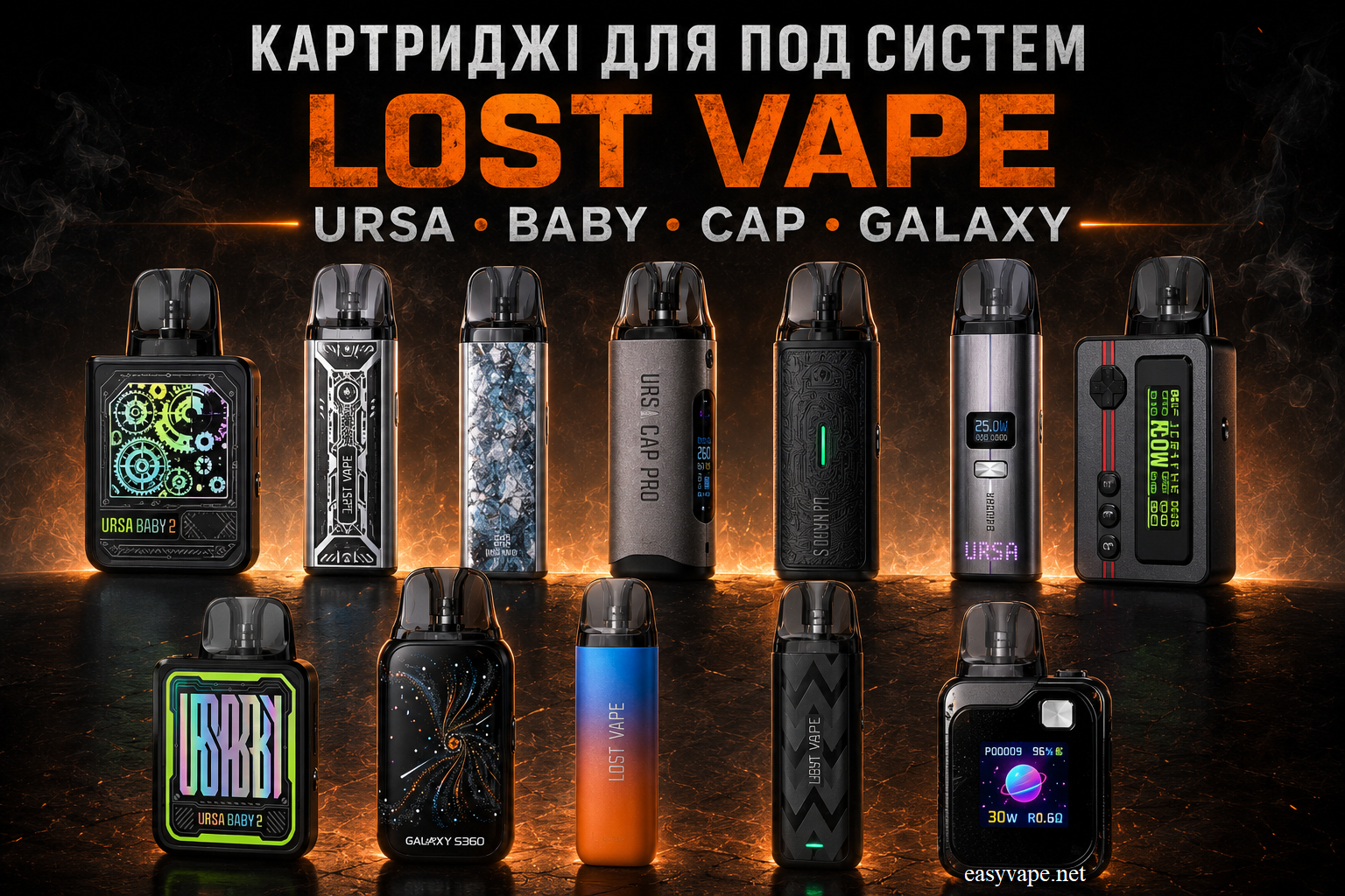 Картриджі для Lost Vape Ursa Nano, Baby, Cap, Galaxy